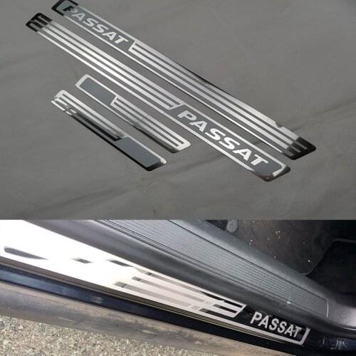 For Volkswa Passat B5 B6 B7 2005-2016 Auto Door Sill Plate Trim Stainless Steel Threshold Kick Pedal Scuff Sticker Car Styling