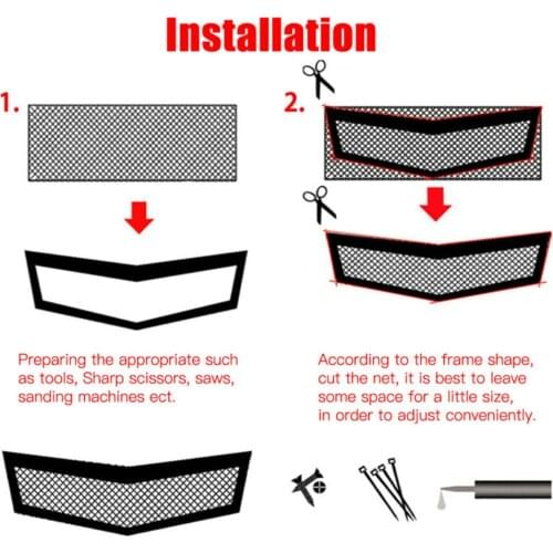 Exterior Mesh Grill Fender Replacement Aluminum Bumper Hexagon Protector