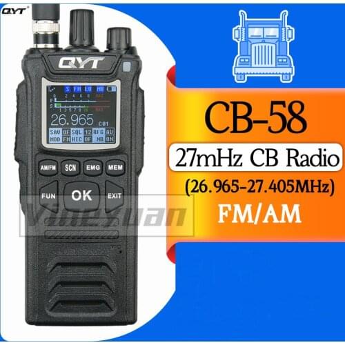 NEW QYT 27MHz CB-58 Radio Standard Handheld 40 Channel AM/FM CB Radio(4W Handheld Walkie Talkie) 26.965-27.405MHz