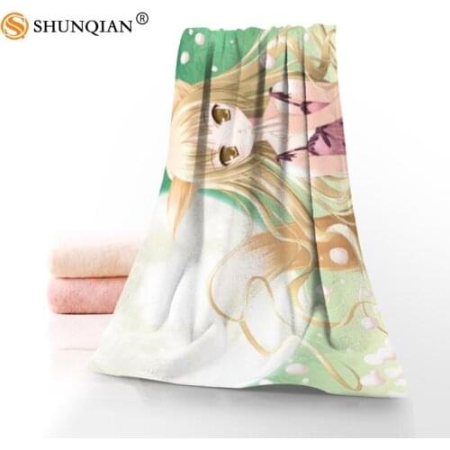 New Custom Anime Girl Towel Printed Cotton Face/Bath Towels Microfiber Fabric For Kids Men Women Shower Towels