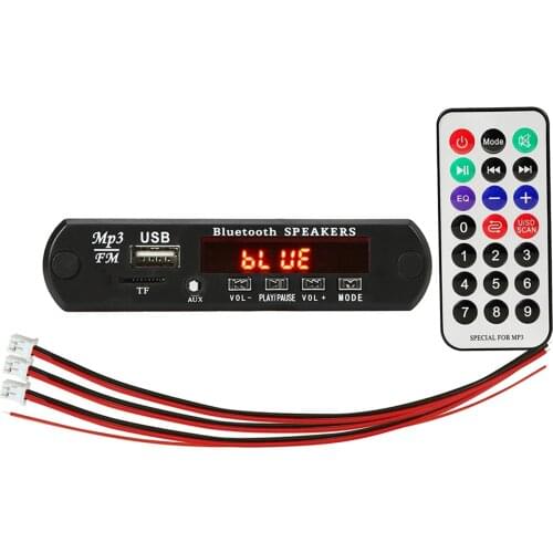 Hands-free MP3 Player Decoder Board 12V Bluetooth 5.0 Speaker Amplifier Car FM Radio Module Support FM TF USB AUX Recorders