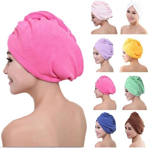 Microfiber Bath Towel Hair Dry Quick Drying Lady Bath towel soft shower cap hat for lady man Turban Head Wrap Bathing Tools