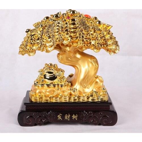 Plating resin manufacturers, wholesale cash cow Lucky tree Pachira Ping creative business gifts ornaments