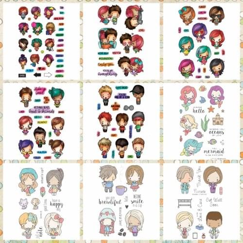 Litter Cute Girls & Boys Transparent Clear Silicone Stamp DIY Scrapbooking Photo Album Cards Make Handcrafts Decor Clear Stamp