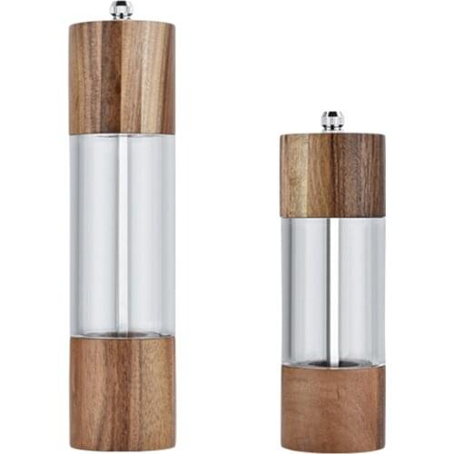 Manual Salt And Pepper Grinder Wooden Muller Seasoning Spice Milling Kitchen Cooking Tools Spice Jar Containers