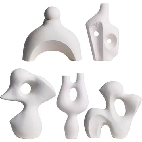 Modern Abstract Art Ceramic Statue Table Decorations Bookshelf Desktop