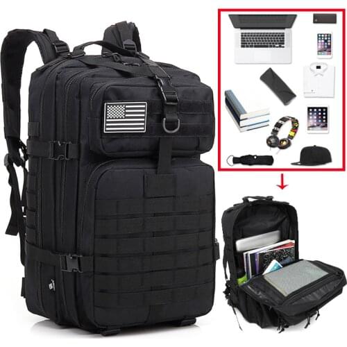 45L Large Capacity Men Army Military Tactical Backpack 3P Softback Outdoor Sport Waterproof Rucksack Hunting Hiking Camping Bags