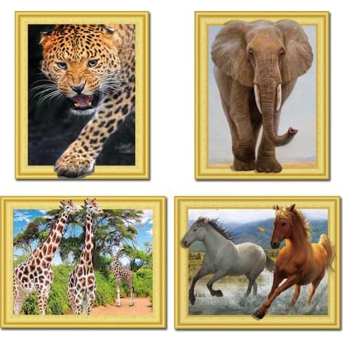 High Quality 3D cubism visual effect Animal Diamond Embroidery diy diamond Painting Cross Stitch kit Home wall Decoration gift