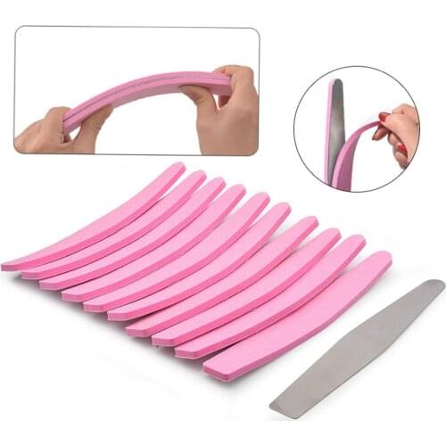 10pcs/lot Pink Pro Nail Art Sanding Buffer Buffing Pedicure Polish Double-sided Adhesives Nail Files Buffing Manicure Care Tool