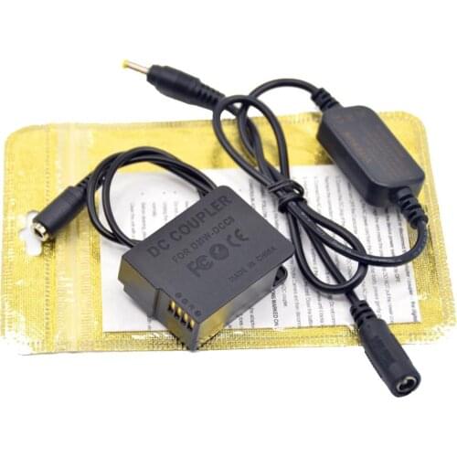 12V Step-down DC cable+Fully Decoded DMW-DCC8 DMW-BLC12 dummy battery DC Coupler for Lumix GX8 FZ1000 FZ2000 G7 G6 G85 FZ2500