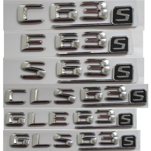 3D Chrome Letters Trunk Badge Emblem Emblems Badges for Mercedes Benz AMG C63s E63s S63s CLS63s GLE63s GLS63s S 4MATIC CDI