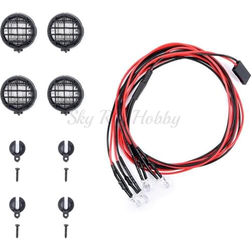 4 Led White Light with Lampshade for 1/10 1:10 Traxxas Hsp Rc Crawler Accessory RC Car Parts