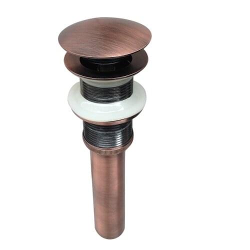 Antique Red Copper Brass Large Round Cap Pop Up Bathroom Sink Basin Waste / Drain Without Overflow Bathroom Accessory msd052