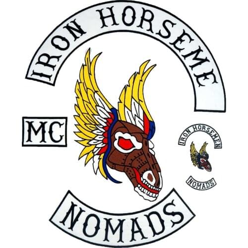 IRON HORSEMEN NOMADS Back Embroidered Anarchy Biker Rider Patch Embroidered biker Patches Badge