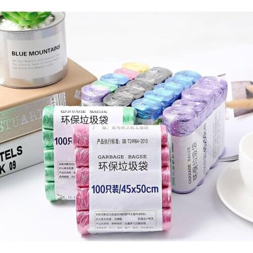 100pcs Garbage Bags Bucket Zero Waste Trash Sorting for Kitchen Biodegradable Can Recycling Recycle Bin Car Bathroom 30 Gallon