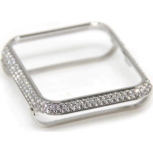 18kt Bling Platinum Crystal Rhinestone Diamond Jewelry Case Bezel Cover for Apple Watch 38mm 42mm 40mm 44mm