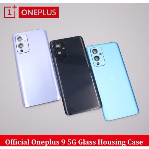 100% Original Oneplus 9 Back Glass Cover Battery Cover Real Door Housing Panel Case + Camera Lens Replace Part For One plus 9 5G
