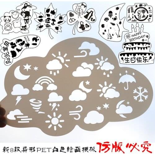 Four Leaf Clover Birthday Cake Cloud Camera Shape Layering Stencils Painting Spraying Coloring for Wall/window Party Decoration