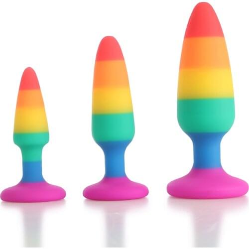Color Silicone Butt Plugs Anal Plugs Unisex Sex Plugs 3 different sizes of adult male and female sex toys for couples anal train