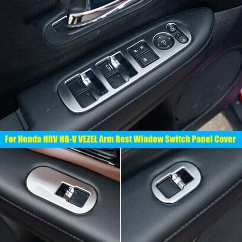 For Honda HRV HR-V VEZEL 2015 2016 2017 ABS Chrome Arm Rest Window Switch Panel Cover Trim Frame Bezel Styling Garnish Molding