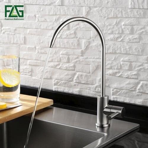 FLG Brushed Nickel Swivel Drinking Water Faucet 3 Way Water Filter Purifier Kitchen Faucets For Sinks Taps 253-33N