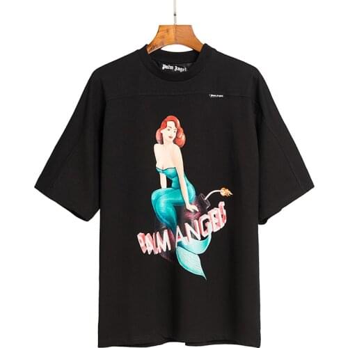 Palm Angels printed round neck cotton street hip-hop couple short-sleeved T-shirt 63598988
