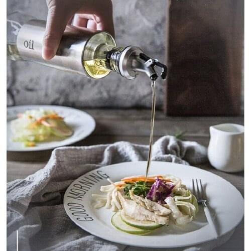 300ml Stainless Steel +Glass Leakproof Oil Bottle Household Soy Sauce Bottle Seasoning Bottle Oil Vinegar Pot