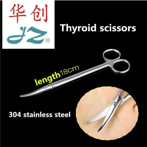 JZ Surgical instruments Medical Thyroid scissor oral cavity cutter curved head elbow scissors Thyroid scissors Otolaryngology