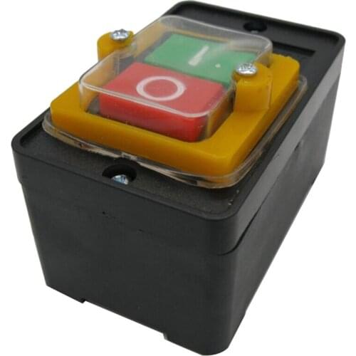 On/Off Water Proof Push Button Switch 10A 220V 380V Waterproof PushButton for Cutting Machine Bench drill Switch Plastic Motor