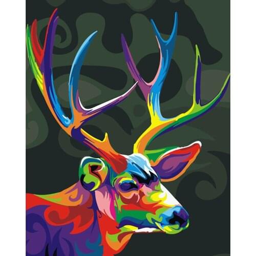 Colorful deer Diy oil painting by numbers canvas picture coloring paint acrylic painting pictures by numbers wall decor RS91
