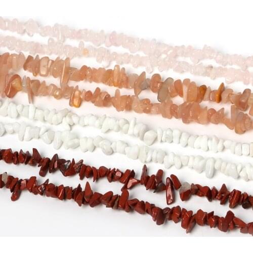 Hot Fashion 3-5mm Chips Beads Red Carnelian Apatite Howlite Olivine Coral Picture Stone 34"/String for DIY Beads Bracelet Crafts