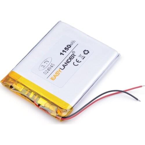 Best battery brand Size 524945 3.7V 1150mah Lithium polymer Battery with Protection Board For MP4 PSP GPS Tablet PCs PDA Free S