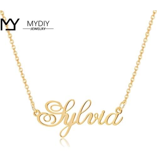 MIDIY Customized Name Necklace Sterling Silver 925 Name Pendant Necklaces For Women Hanmade Personalized Jewelry Gift For Women