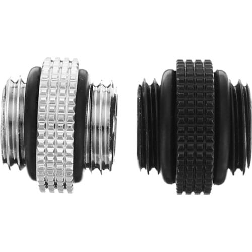 Black Silver G1/4 Mini External Thread Male to Male Water Cooling Rotary Fitting Adapter Water Cooling Connector Radiator