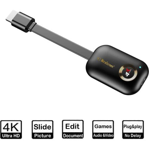 Mirascreen G9 Plus 2.4G/5G 4K Wireless HDMI-compatible H.265 Wifi Display Dongle Mirror Airplay DLNA Receiver for Projector HDTV