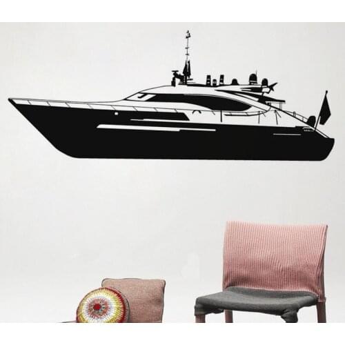 Motor Boat Yacht Wall Sticker Transportation Home Decor Mural Living Room Kids Children Boys Room Wall Decoration