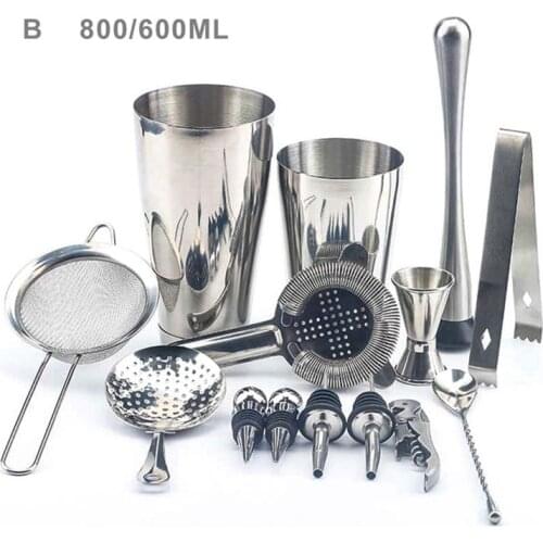 14PCS Bartender Kit Martini Cocktail Shaker Set Stainless Steel Bartending Kit for Home Bar