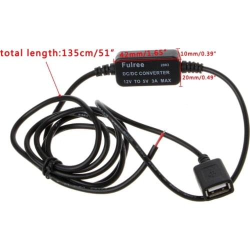 2021 New Car Charger USB Female Plug 12V to 5V 3A Power Supply Converter For PDA DVR Camcorder