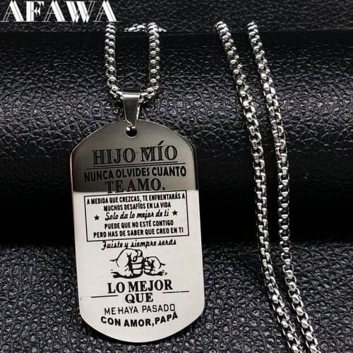 2021 Fashion Famliy Stainless Steel Statement Necklace for Women Spain Silver Color Necklaces Pendants Jewelry collares N737S01