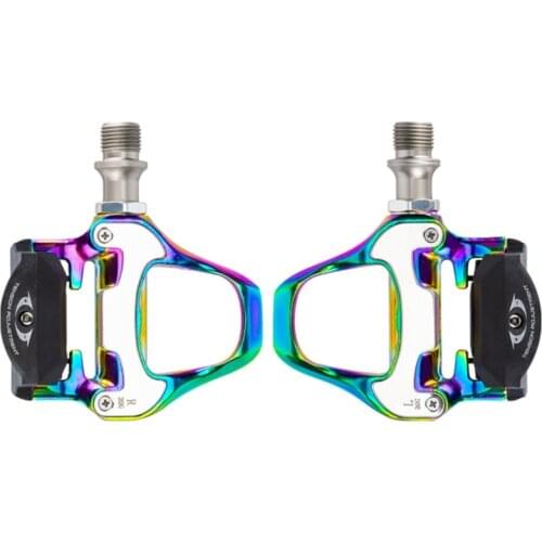 A5KC 1 Pair Bicycle Self-Locking Pedals Mountain Road Bike SPD-SL Clipless Pedals Colorful MTB Cycling Accessories