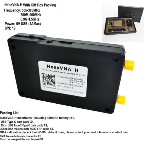 Genuine Original NanoVNA-H Vector Network Antenna Shortwave Analyzer MF HF VHF UHF Genius 50KHz~1.5GHz With 2.8" LCD and Battery