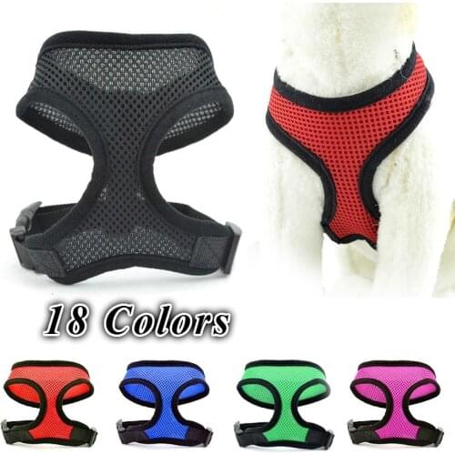 Dog Harness Vest Adjustable Soft Breathable Dog Harness Nylon Mesh Vest Harness for Dogs Puppy Collar Cat Pet Dog Chest Strap
