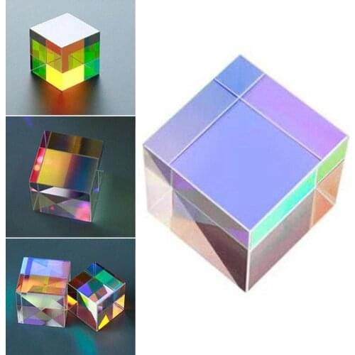 Glass Cube Dichroic Glass Light Prism Multi-style Rainbow Glass Home Decor Optical Color Prisme For Teaching Experiment Gift