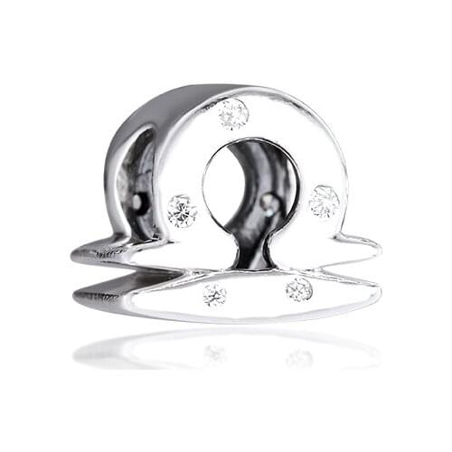 Charms 925 Sterling Silver Original Fit Pandora Bracelets Sparkling Libra Zodiac Beads for Women DIY Jewelry Making