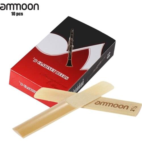 Ammoon 10-pack Pieces Strength 2.5 Bamboo Reeds for Bb Clarinet Accessories