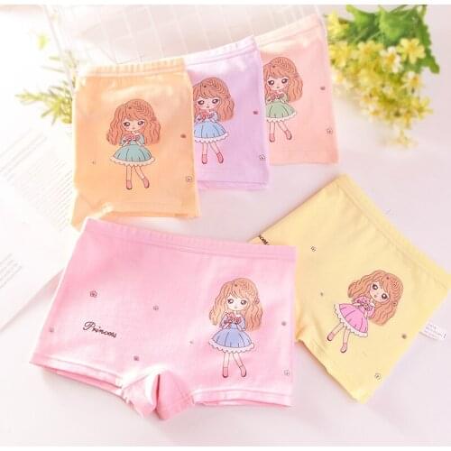 Children Panties Girls Boxer Briefs Cotton Printed Princess Kids Underwear Soft Girls Underpants Comfortable