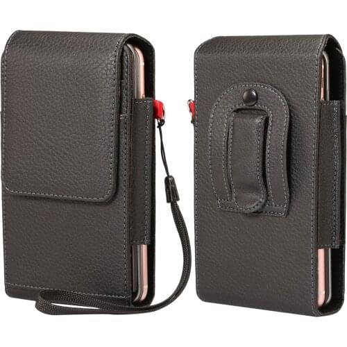 Universal Belt Clip Holster Mobile Phone Holder Litchi PU Leather Case Men Waist Bag for iPhone XS MAX XR 6 7 8 Samsung