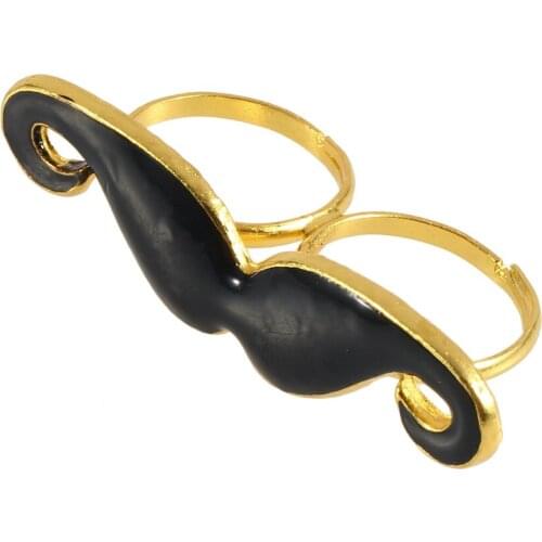 Vintage Handlebar Mustache beard Moustache Two Finger Adjustable Double Ring