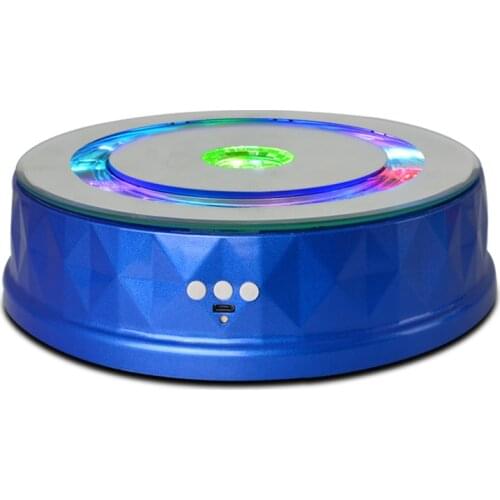 New Colorful Lights 3 Speeds Electric Rotating Turntable Display Stand Jewelry Organizer Photography Display Stand Max Load 8kg