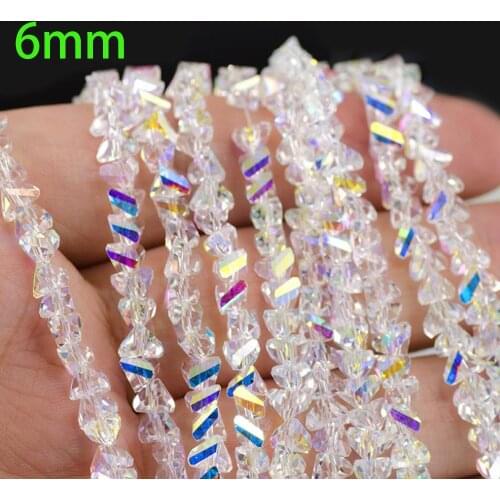 Yanqi Shining Faceted Triangle Glass Beads 6mm 100pcs Austria Crystal Glass Beads For Jewelry Making DIY Handmade Wholesale